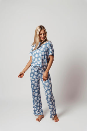 All American PJ Set - Sleepshirt+Pants - Peppermint Daisy