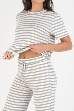 All American PJ Set - Sleepwear & Loungewear - Ivory Stripe
