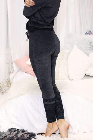 Comfy Cutie Velour Legging - Sleepwear & Loungewear - Black