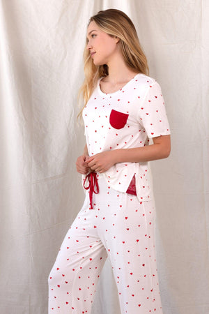Something Sweet PJ Set - Sleepwear & Loungewear - Ivory Hearts