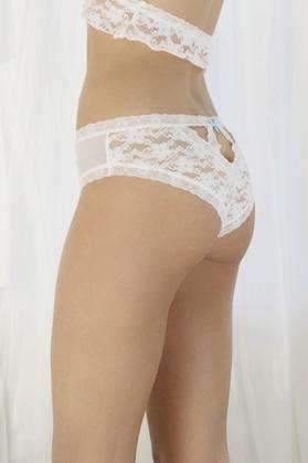 Mia Lace Hipster-Honeydew Intimates-White/Silver Foil Trim-Small-Honeydew Intimates