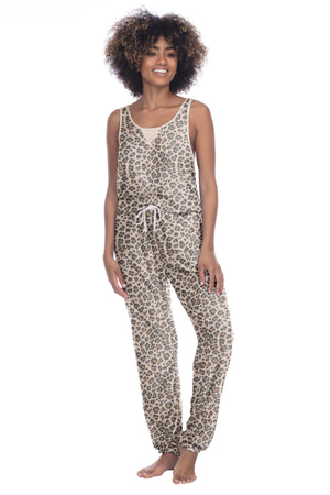 Just Chillin Jumpsuit - Sleepwear & Loungewear - Natural Leopard