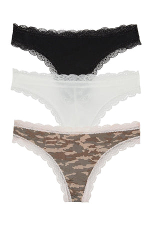Aiden Thong 3 Pack - Panty - Black/White/Camo